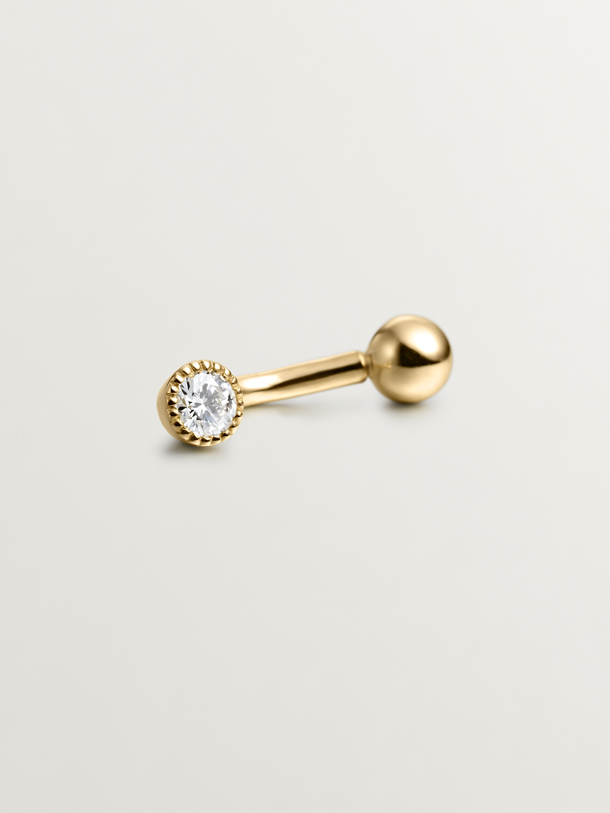 18K Yellow Gold Rook Piercing with Diamond