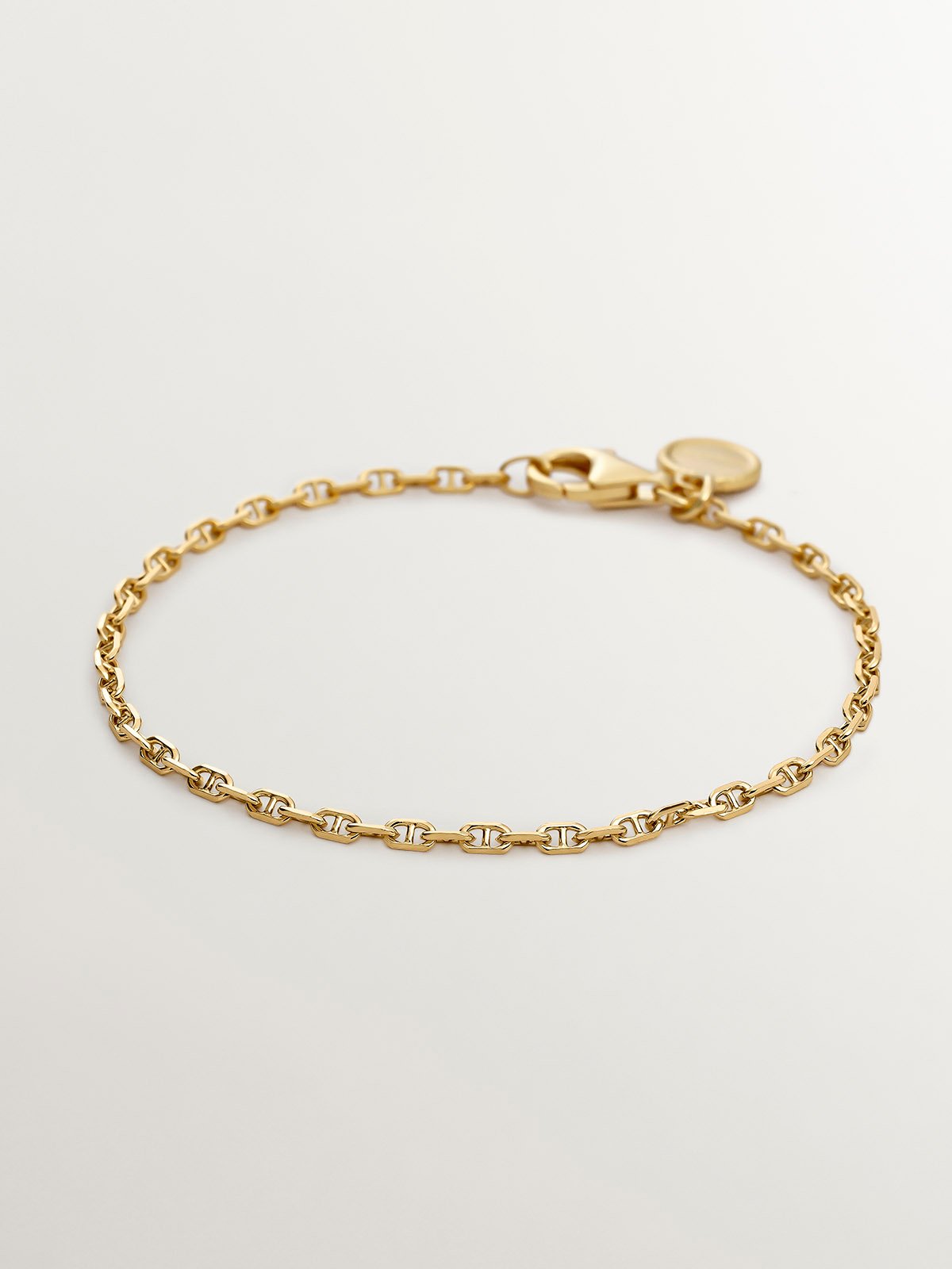 925 Silver link bracelet bathed in 18K yellow gold