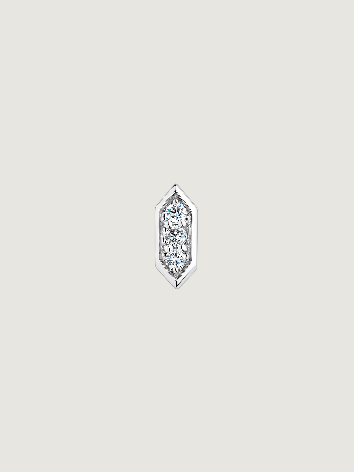 18K White Gold Hexagonal Piercing with Diamonds
