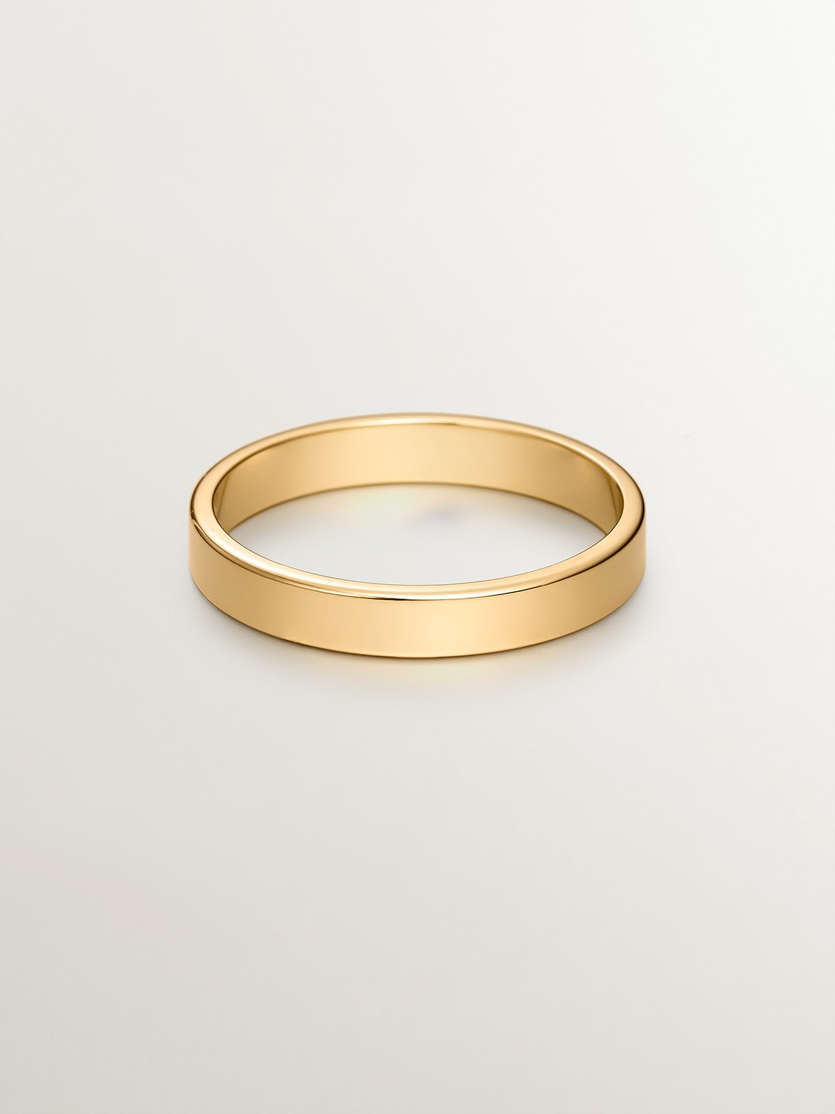 Alianza de oro amarillo de 18k plana de 3mm
