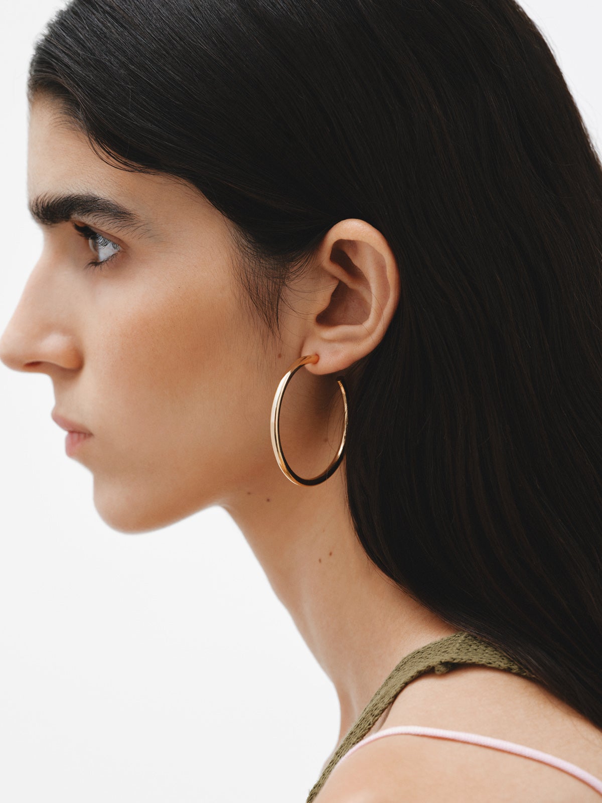Boucles d'oreilles créoles larges en argent 925 plaqué or jaune 18K