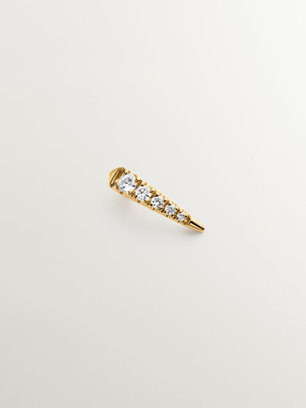 Pendiente individual de oro amarillo de 18K con diamantes