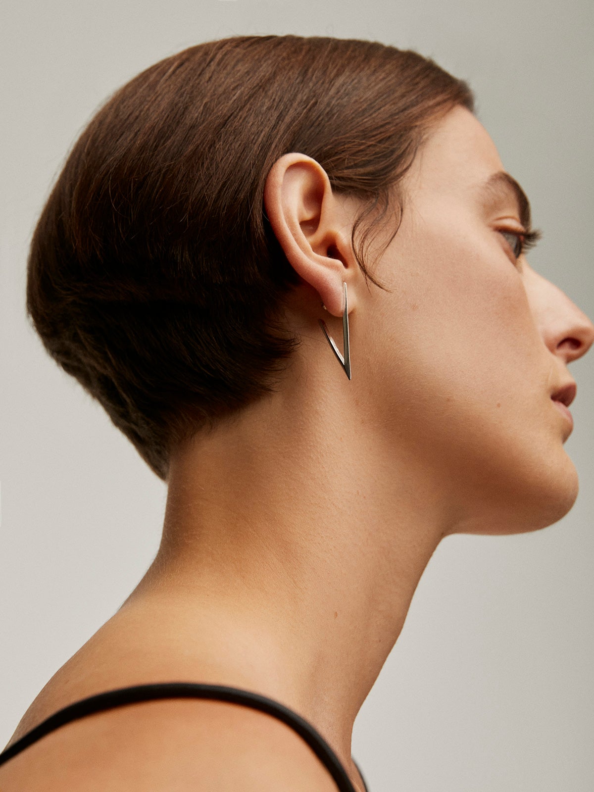 Pendientes grandes triangulares de plata 925