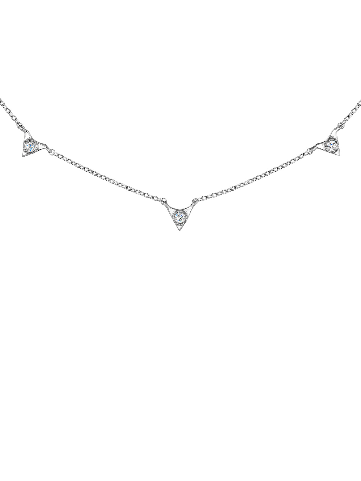 9K White Gold Necklace with Diamonds