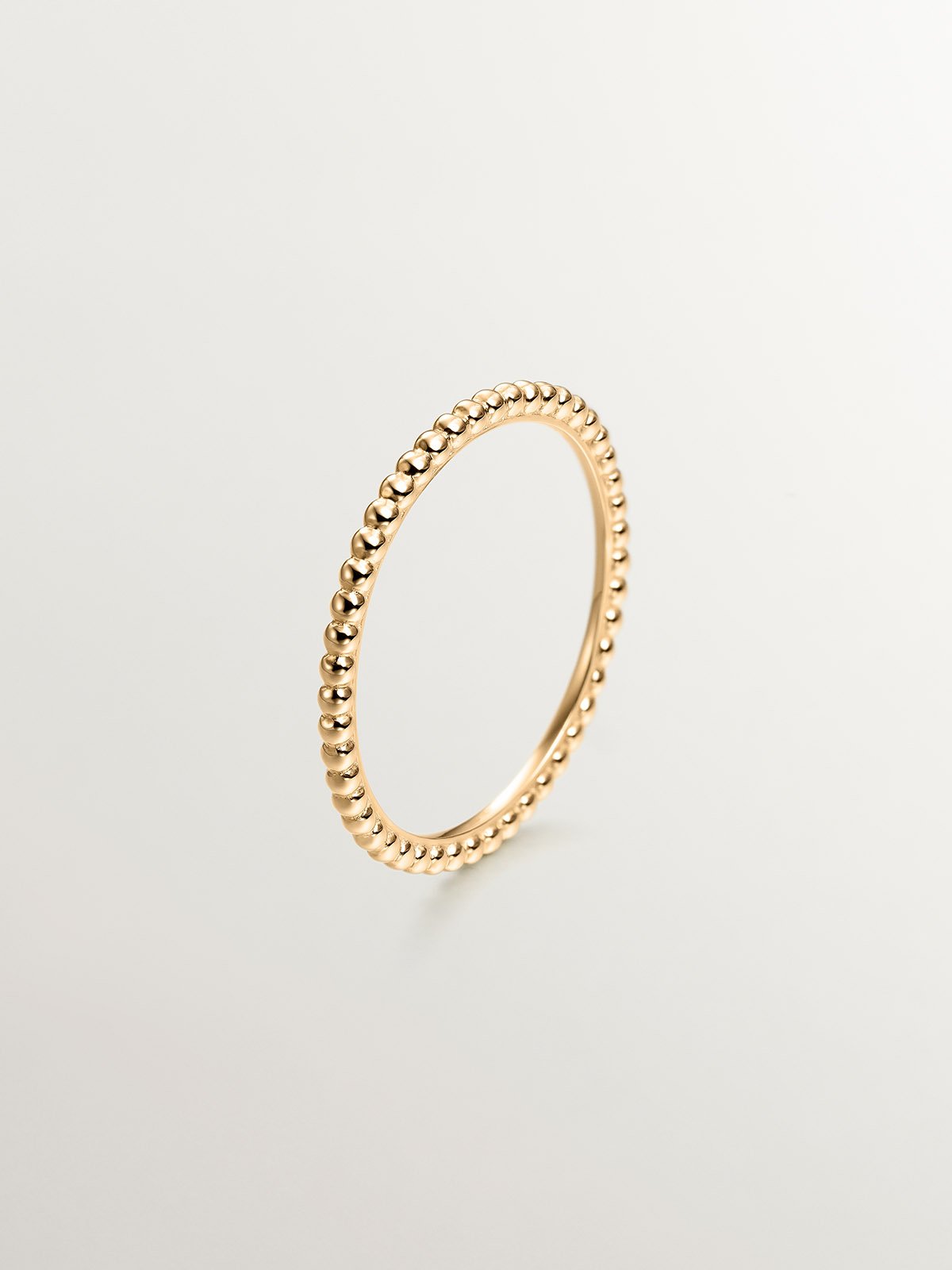 9K Yellow Gold Ring with Beads