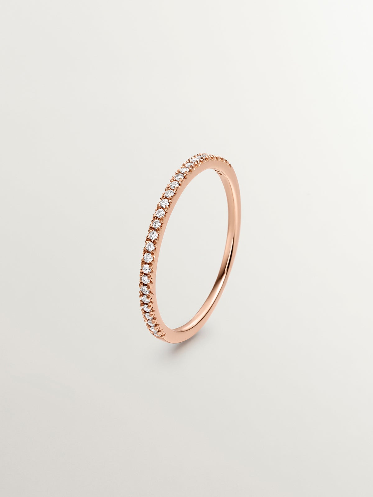 Diamond halo ring 0.09 ct rose gold
