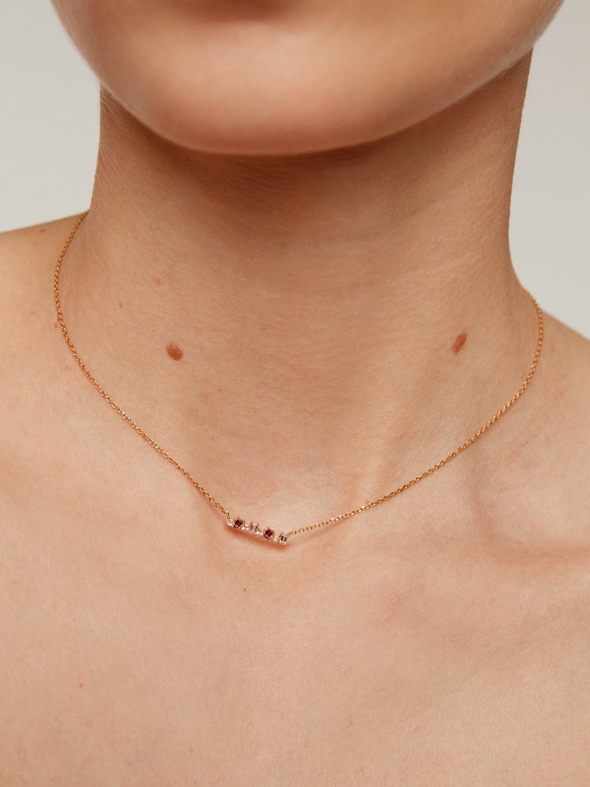 Colgante de plata 925 bañada en oro amarillo de 18K con rodolita rosa y amatista morada