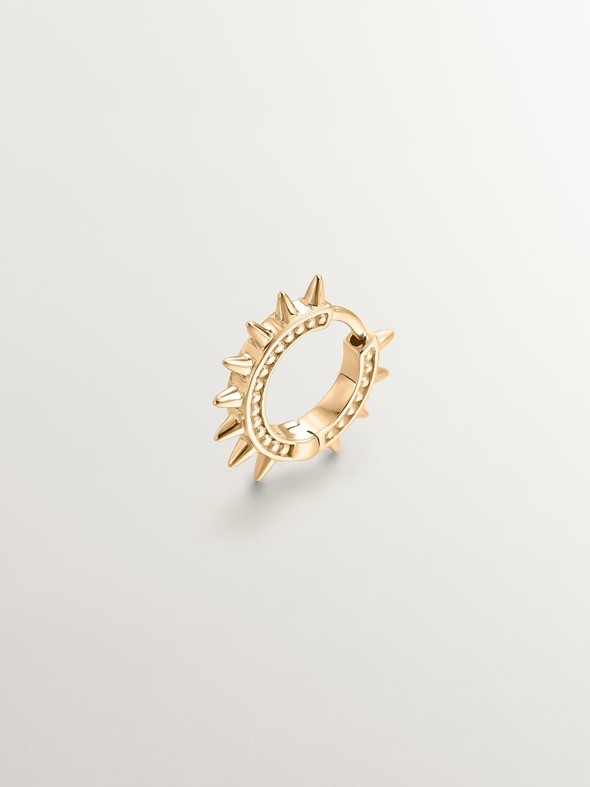 Boucle d'oreille individuelle en or jaune 9K avec pics et sphères