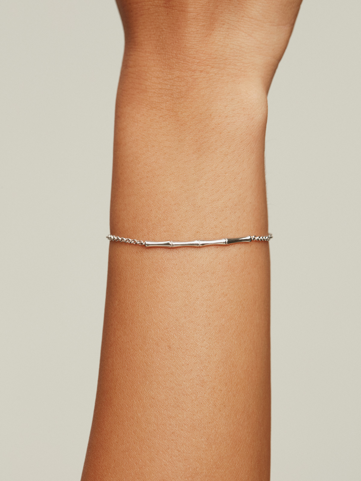 925 Silver bracelet with bamboo cane
