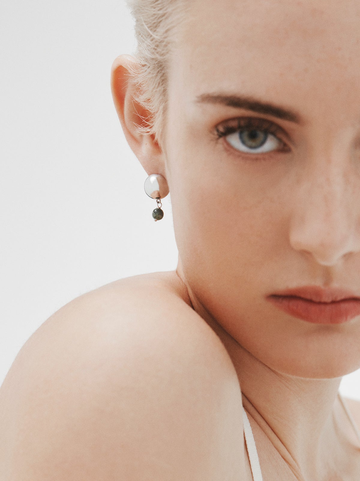 925 boucles d'oreilles en argent avec jaspe vert