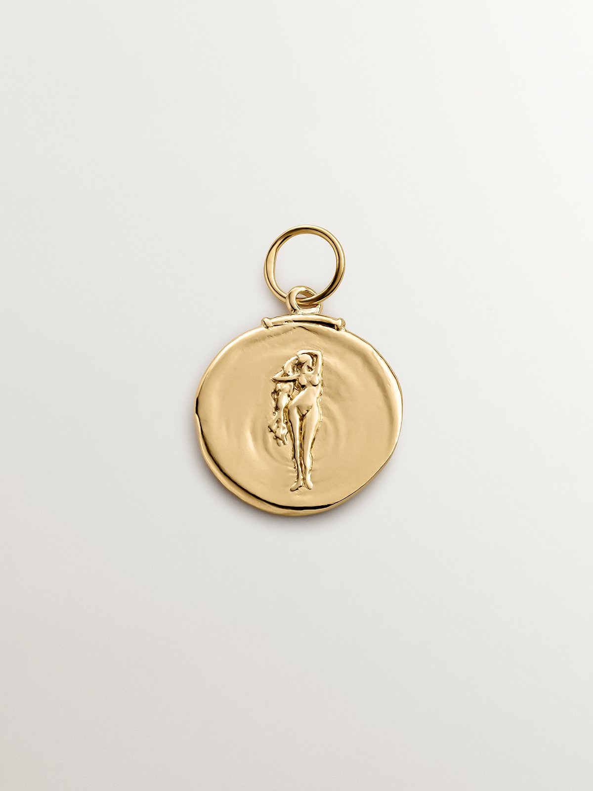 925 Silver Virgo Charm bathed in 18K Yellow Gold
