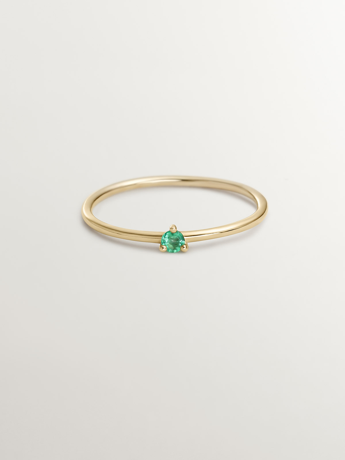 9K gold emerald solitaire ring , J04068-02-EM, hi-res