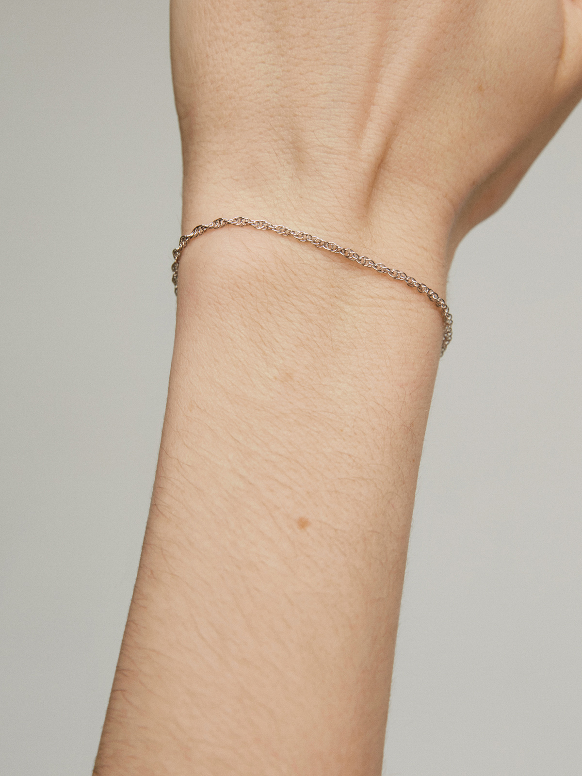 Pulsera de eslabones tipo rope de plata 925