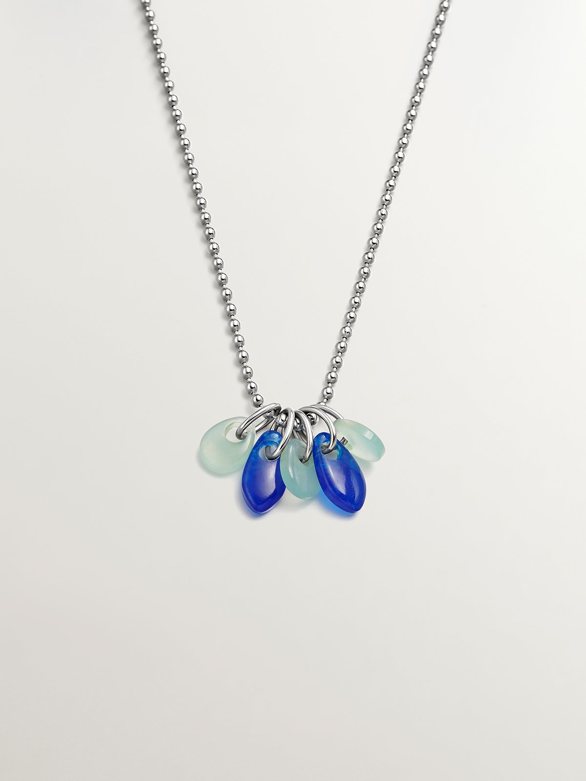 925 silver necklace with blue jade