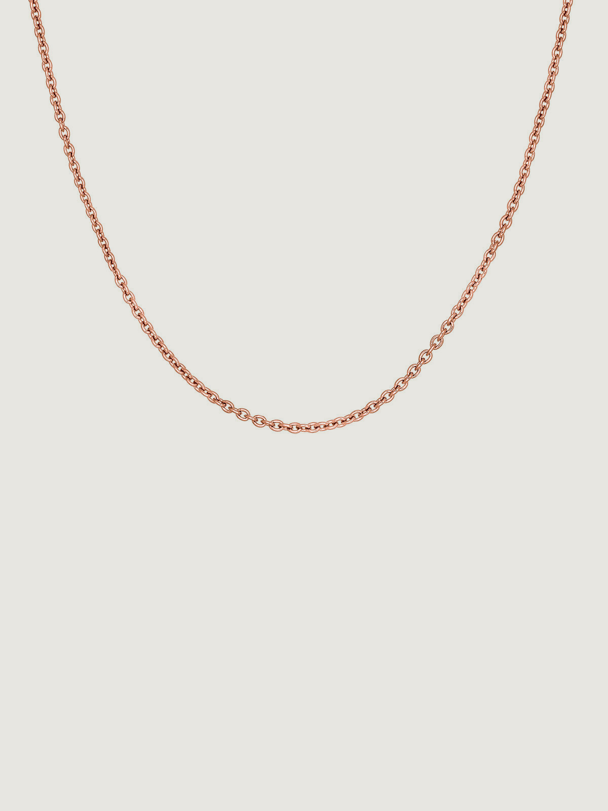 Simple 925 silver chain bathed in 18K rose gold