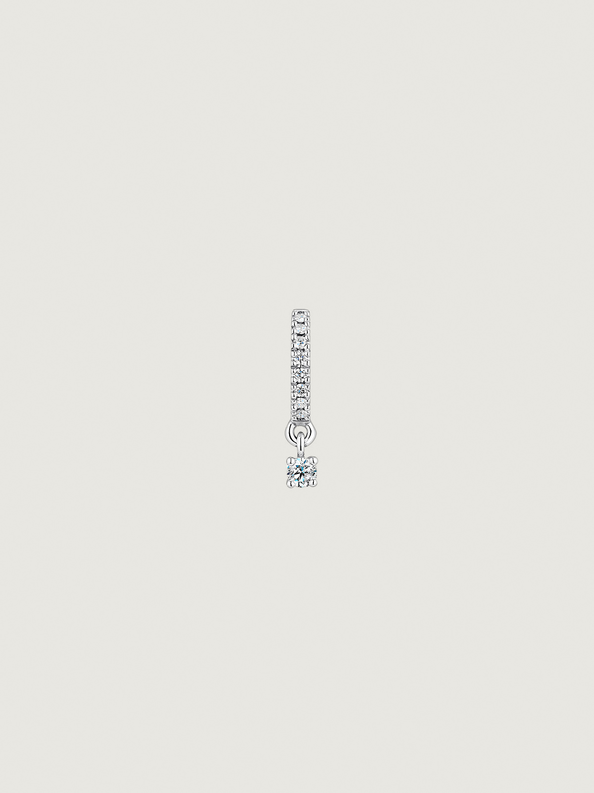 Boucle d'oreille individuelle en or blanc 18K avec diamants