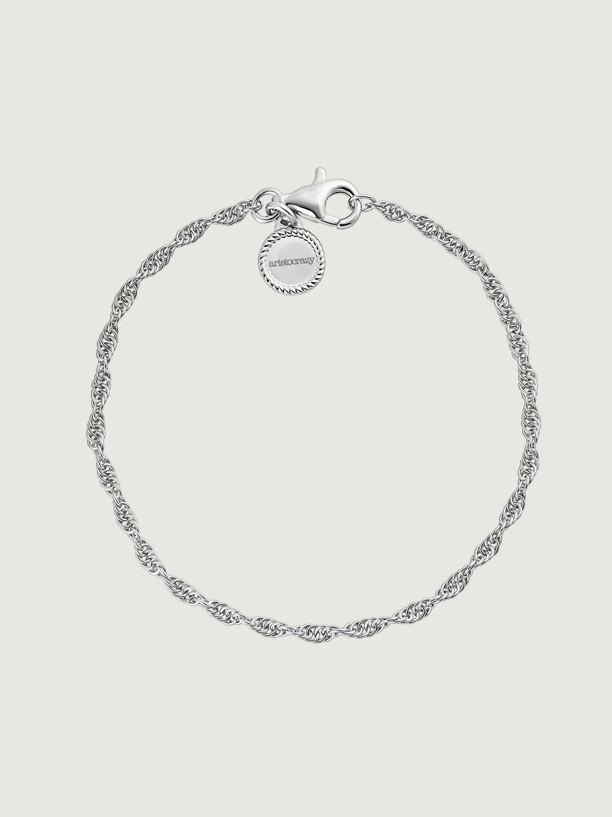 Pulsera de eslabones tipo rope de plata 925