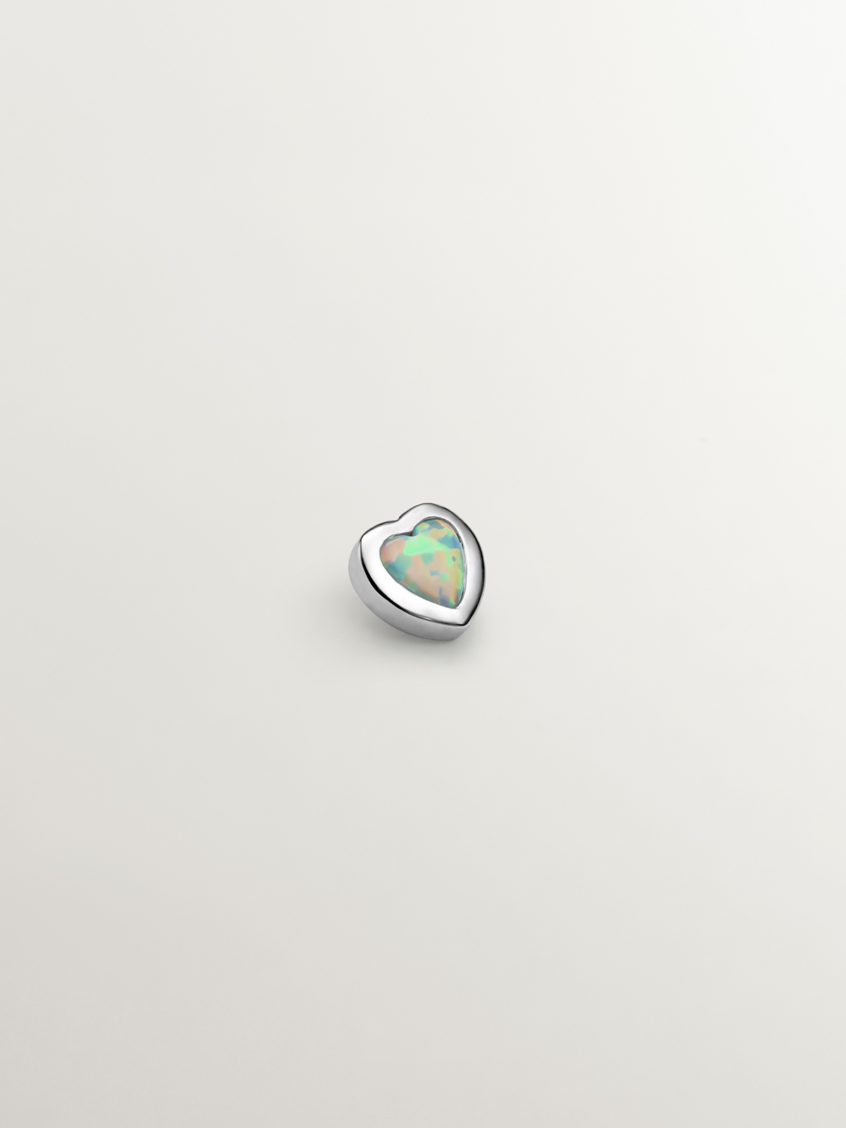 18K gold bank single piercing with turquoise opal