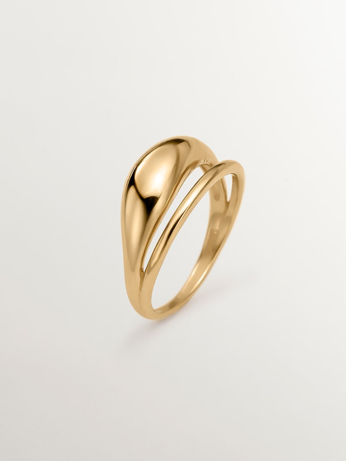 Bague double en argent 925 plaquée or jaune 18K
