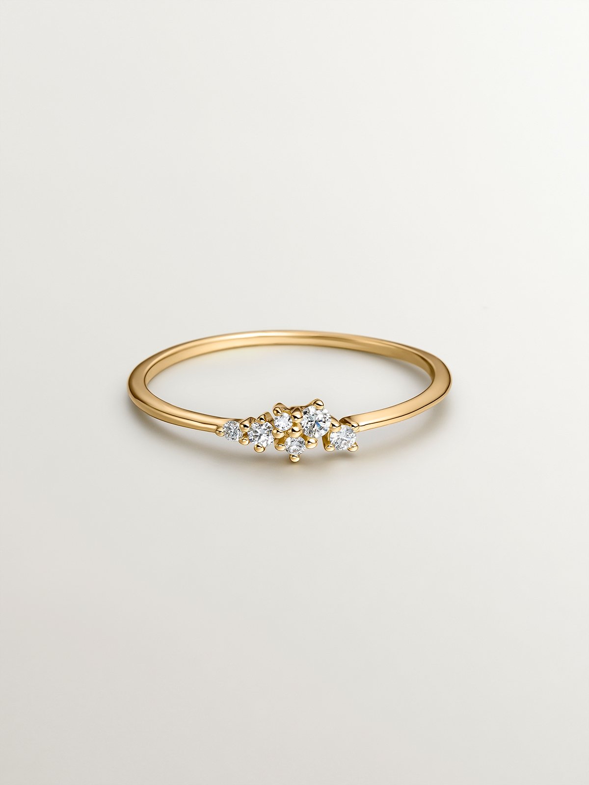 18K yellow gold ring with diamonds 0.025 cts