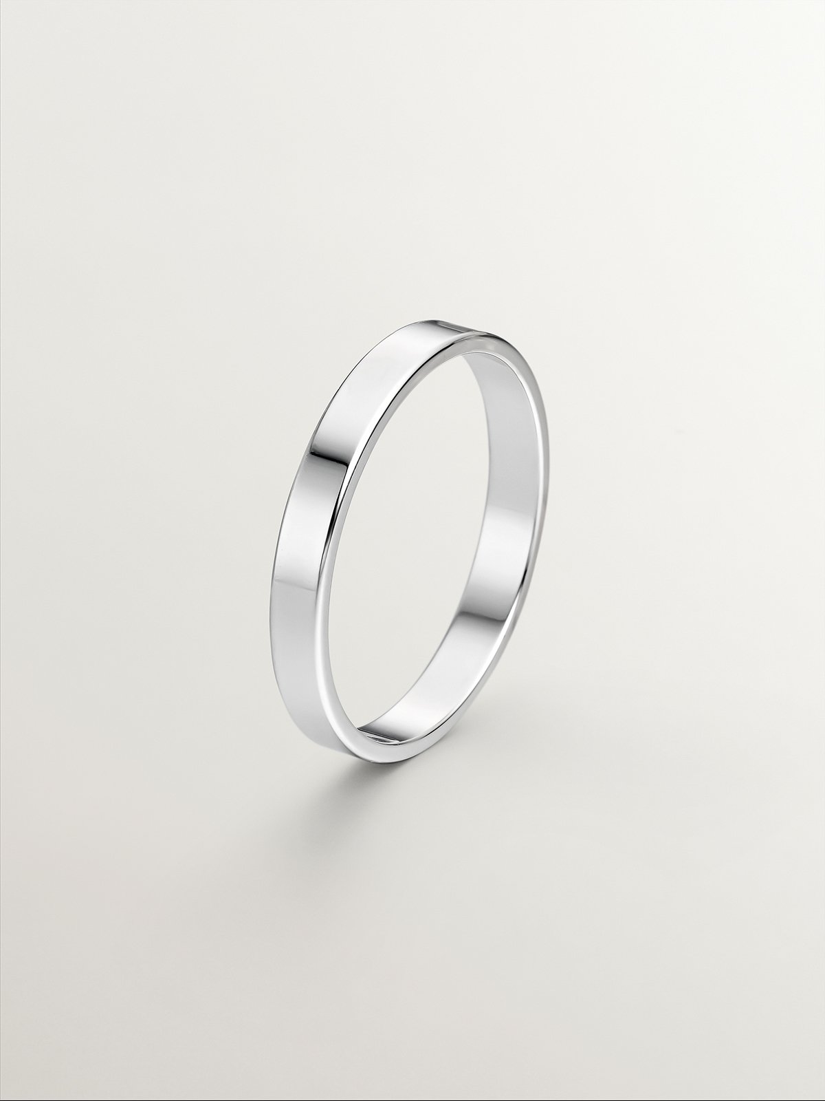 Alianza de oro blanco de 18k plana de 3mm