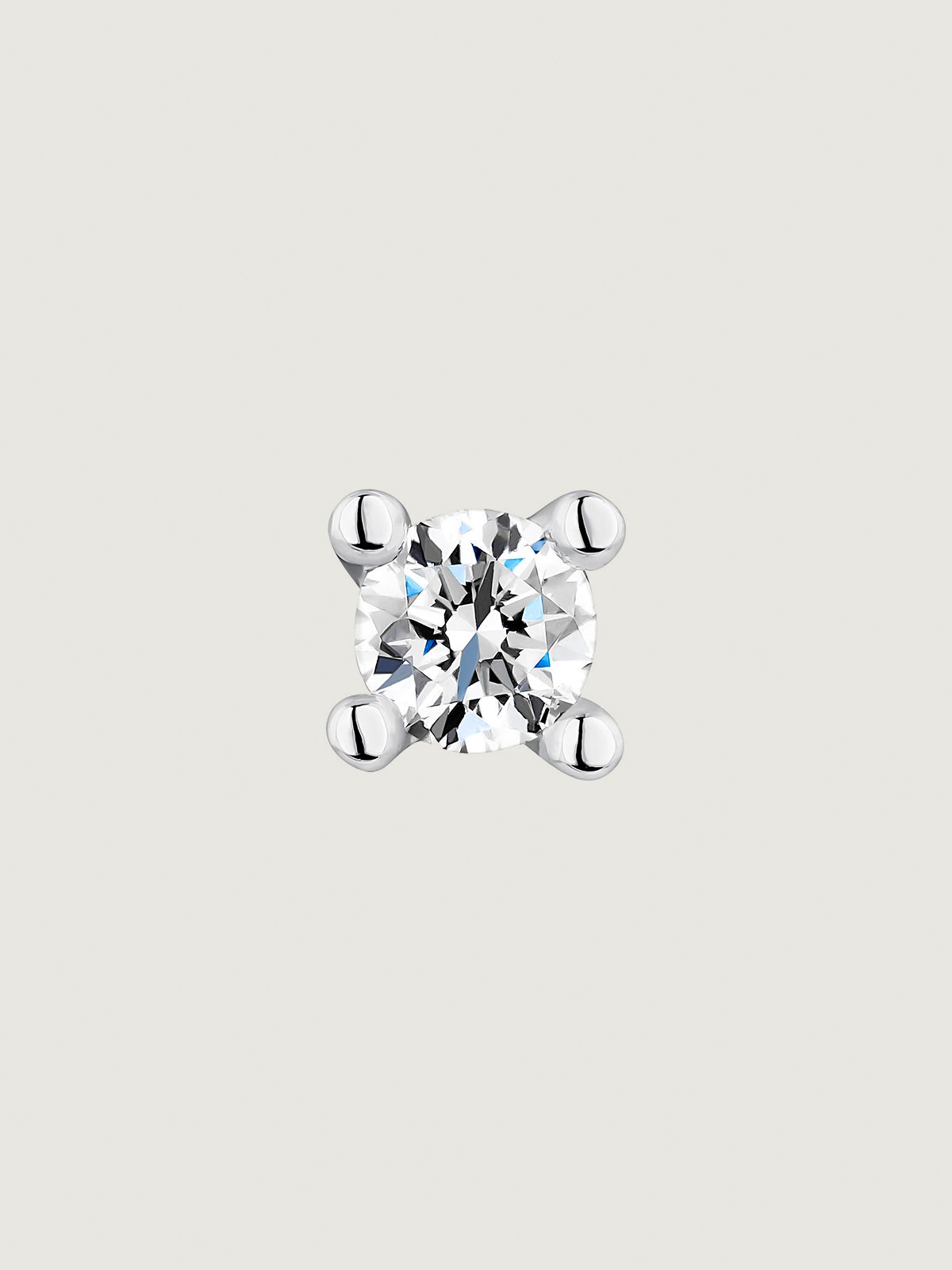 Boucle d'oreille individuelle en or blanc 18K avec diamant