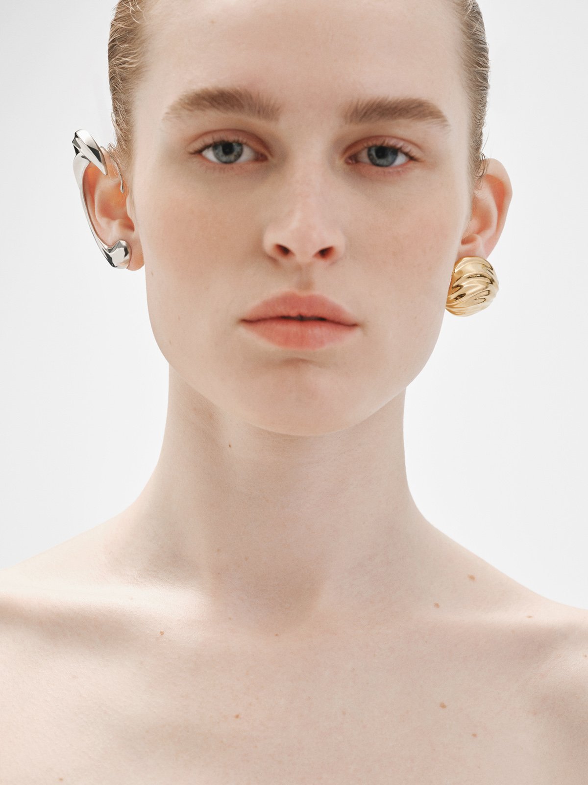 Pendiente earcuff de plata 925 con textura 