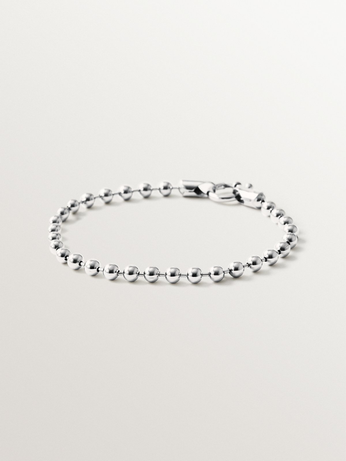 Pulsera de bolitas en plata 925 rodiada